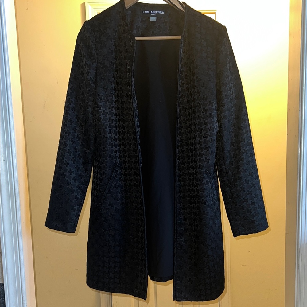 Karl Lagerfeld Textured Black Blazer